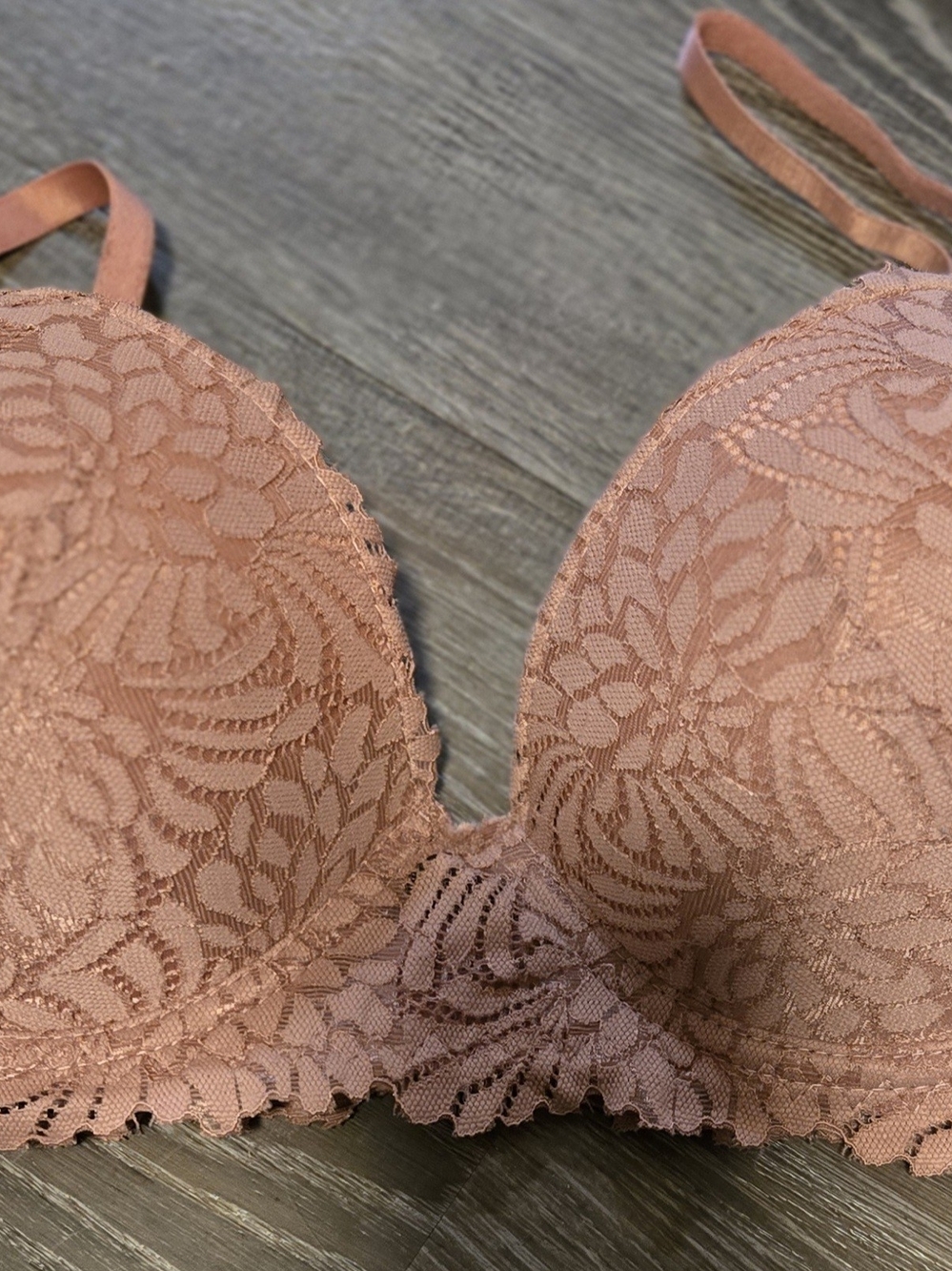 Adrienne Vittadini Push Up Bra 38C Pink Padded Adjustable Clasp Back